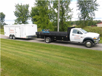 Fence Gallery Photo - New Dodge Stake Truck and enclosed Trailer.jpg